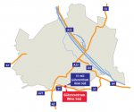 Umstn kontejnerovho terminlu Wien Sd spolenosti Rail Cargo Group - schematick plnek dopravnch tras